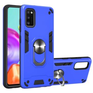 For Samsung Galaxy A41 2 in 1 Armour Series PC + TPU Protective Case with Ring Holder(Dark Blue) (OEM)