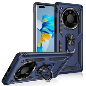 For Huawei Mate 40 Pro Shockproof TPU + PC Protective Case with 360 Degree Rotating Holder(Blue) (OEM)