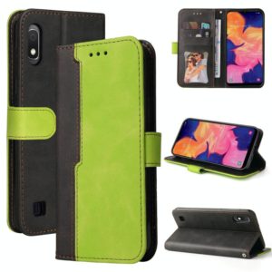 For Samsung Galaxy A10 / M10 Business Stitching-Color Horizontal Flip PU Leather Case with Holder & Card Slots & Photo Frame(Green) (OEM)