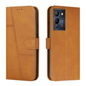 For Infinix Note 12 G96 Stitching Calf Texture Buckle Leather Phone Case(Yellow) (OEM)