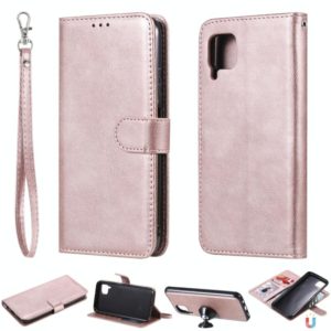 For Huawei P40 Pro 2 in 1 Solid Color Detachable PU Leather Case with Card Slots & Magnetic Holder & Photo Frame & Wallet & Strap(Rose Gold) (OEM)