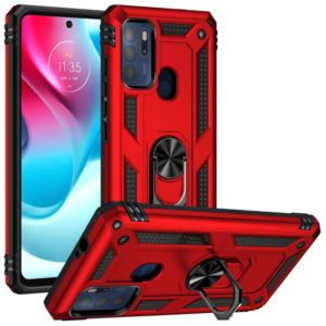 For Motorola Moto G60s Shockproof TPU + PC Phone Case with 360 Degree Rotating Holder(Red) (OEM)