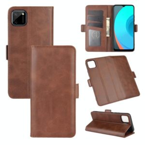 For OPPO Realme C11 Dual-side Magnetic Buckle Horizontal Flip Leather Case with Holder & Card Slots & Wallet(Brown) (OEM)