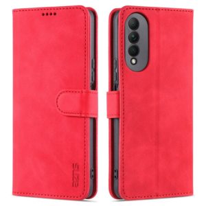 For Honor X20 SE AZNS Skin Feel Calf Texture Horizontal Flip Leather Case with Card Slots & Holder & Wallet(Red) (AZNS) (OEM)
