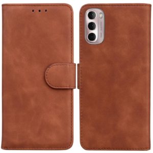 For Motorola Moto G Stylus 4G 2022 Skin Feel Pure Color Flip Leather Phone Case(Brown) (OEM)