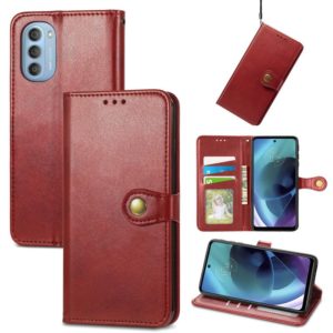 For Motorola Moto G51 Solid Color Leather Buckle Phone Case(Red) (OEM)