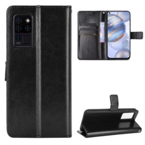 For Oukitel C21 Crazy Horse Texture Horizontal Flip Leather Case with Holder & Card Slots & Lanyard(Black) (OEM)
