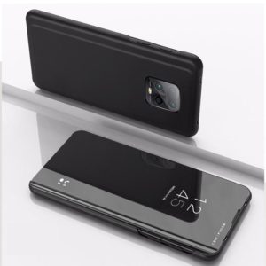 For Xiaomi Redmi 10X Pro 5G Plated Mirror Horizontal Flip Leather Case with Holder(Black) (OEM)