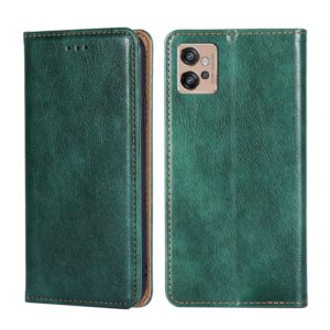 For Motorola Moto G32 4G Gloss Oil Solid Color Magnetic Leather Phone Case(Green) (OEM)