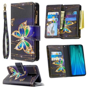 For Xiaomi Redmi Note 8 Pro Colored Drawing Pattern Zipper Horizontal Flip Leather Case with Holder & Card Slots & Wallet(Big Butterfly) (OEM)