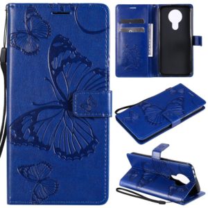 For Nokia 3.4 3D Butterflies Embossing Pattern Horizontal Flip Leather Case with Holder & Card Slot & Wallet(Blue) (OEM)