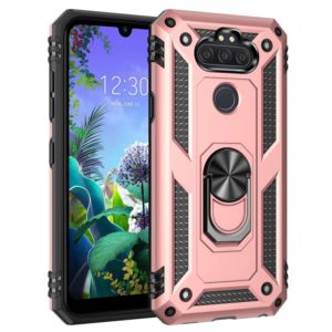 For LG Aristo 5 Shockproof TPU + PC Protective Case with 360 Degree Rotating Holder(Rose Gold) (OEM)