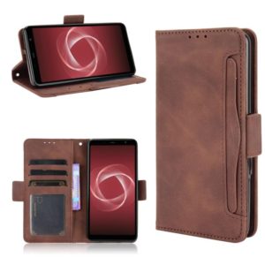 For Fujitsu Arrows Be4 Plus / F-41B Skin Feel Calf Pattern Horizontal Flip Leather Case with Holder & Card Slots & Photo Frame(Brown) (OEM)