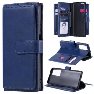 For Huawei Honor Play4 / Maimang 9 Multifunctional Magnetic Copper Buckle Horizontal Flip Solid Color Leather Case with 10 Card Slots & Wallet & Holder & Photo Frame(Dark Blue) (OEM)