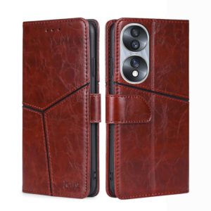 For Honor 70 Geometric Stitching Horizontal Flip Leather Phone Case(Dark Brown) (OEM)