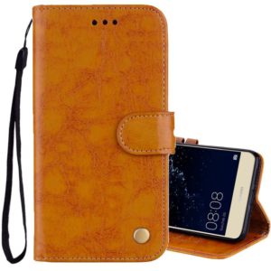 For Huawei P10 Lite Business Style Oil Wax Texture Horizontal Flip Leather Case with Holder & Card Slots & Wallet (Yellow) (OEM)