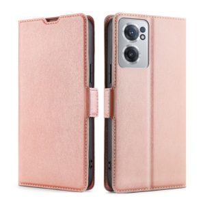 For OnePlus Nord CE 2 5G Ultra-thin Voltage Side Buckle Flip Leather Case(Rose Gold) (OEM)