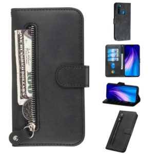 For Xiaomi Redmi Note 8 Fashion Calf Texture Zipper Horizontal Flip PU Leather Case, with Holder & Card Slots & Wallet(Black) (OEM)