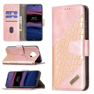For Nokia G20 / G10 Matching Color Crocodile Texture Horizontal Flip PU Leather Case with Wallet & Holder & Card Slots(Rose Gold) (OEM)