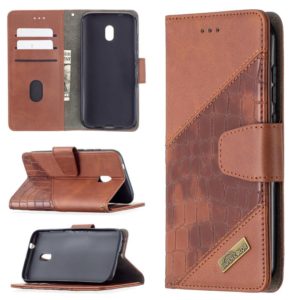 For Nokia C1 Plus Matching Color Crocodile Texture Horizontal Flip PU Leather Case with Wallet & Holder & Card Slots(Brown) (OEM)