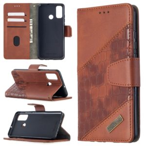 For Huawei P smart 2020 Matching Color Crocodile Texture Horizontal Flip PU Leather Case with Holder & Card Slots & Wallet(Brown) (OEM)
