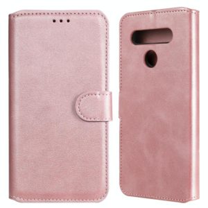 For LG K51S / Q51S Classic Calf Texture PU + TPU Horizontal Flip Leather Case, with Holder & Card Slots & Wallet(Rose Gold) (OEM)