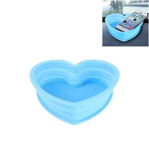 Heart Shape Style Scalable Silicone Storage Box For Vehicle And House(Blue) (OEM)