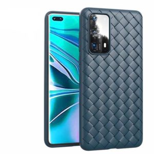 For Huawei P40 Non-Slip Classic Woven Pattern Breathable TPU Case(Blue) (OEM)