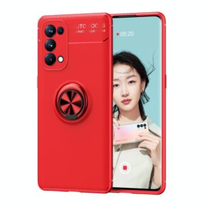 For OPPO Reno5 Pro Metal Ring Holder 360 Degree Rotating TPU Case(Red+Red) (OEM)