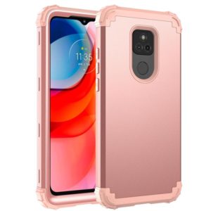 For Motorola Moto G Play 2021 3 in 1 Shockproof PC + Silicone Protective Case(Rose Gold) (OEM)