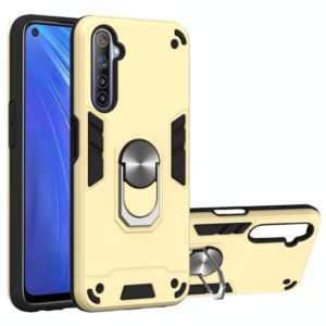 For OPPO Realme 6 2 in 1 Armour Series PC + TPU Protective Case with Ring Holder(Gold) (OEM)
