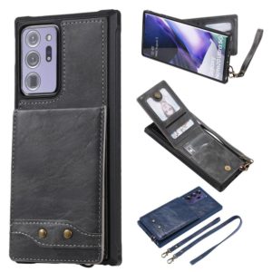 Vertical Flip Wallet Shockproof Back Cover Protective Case with Holder & Card Slots & Lanyard & Photos Frames For Samsung Galaxy Note20 Ultra(Grey) (OEM)