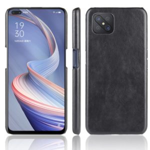 For OPPO A92s Shockproof Litchi Texture PC + PU Case(Black) (OEM)