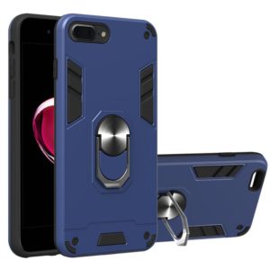 For iPhone 8 Plus / 7 Plus 2 in 1 Armour Series PC + TPU Protective Case with Ring Holder(Royal Blue) (OEM)