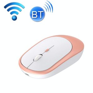 M030 4 Keys 1600DPI Laptop Office Mute Mouse, Style: Dual Mode (Pink) (OEM)