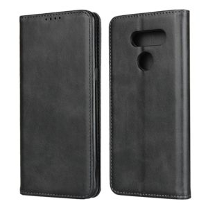 For LG K50S Calf Texture Magnetic Horizontal Flip Leather Case with Holder & Card Slots & Wallet(Black) (OEM)