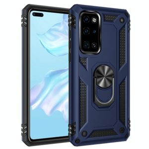For Huawei P40 Shockproof TPU + PC Protective Case with 360 Degree Rotating Holder(Blue) (OEM)
