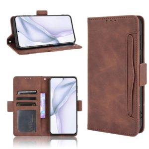 For Huawei P50 Skin Feel Calf Pattern Horizontal Flip Leather Case with Holder & Card Slots & Photo Frame(Brown) (OEM)