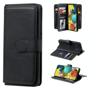 For Samsung Galaxy A51 (5G) Multifunctional Magnetic Copper Buckle Horizontal Flip Solid Color Leather Case with 10 Card Slots & Wallet & Holder & Photo Frame(Black) (OEM)