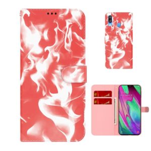 For Samsung Galaxy A40 Cloud Fog Pattern Horizontal Flip Leather Case with Holder & Card Slot & Wallet(Red) (OEM)