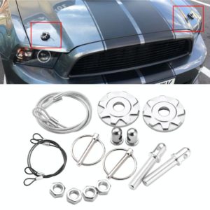 XH-6041 Car Universal Modified Aluminum Alloy Engine Hood Lock Cover(Silver) (OEM)