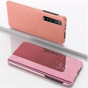 For OPPO Realme 7 Plated Mirror Horizontal Flip Leather Case with Holder(Rose Gold) (OEM)