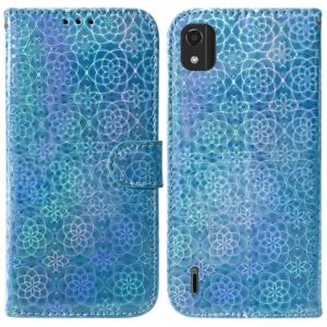 For Nokia C2 2nd Edition Colorful Magnetic Buckle Leather Phone Case(Blue) (OEM)