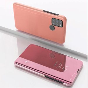 For OPPO Realme 7i/C17 Plated Mirror Horizontal Flip Leather Case with Holder(Rose Gold) (OEM)