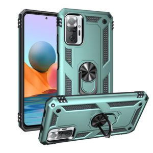 For Xiaomi Redmi Note 10 Pro Shockproof TPU + PC Protective Case with 360 Degree Rotating Holder(Green) (OEM)