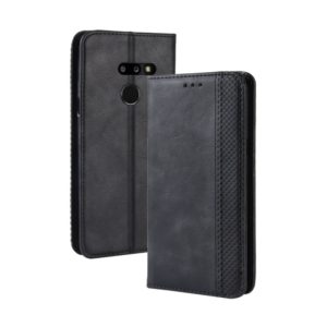 Magnetic Buckle Retro Texture Horizontal Flip Leather Case for LG G8 ThinQ, with Holder & Card Slots & Wallet (Black) (OEM)