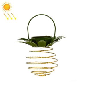 24 LEDs Solar Pineapple Lights Wrought Iron Lantern LED Copper Wire String Outdoor Waterproof Garden Decoration Lanterns (OEM)