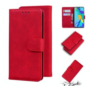 For Huawei P30 Skin Feel Pure Color Flip Leather Phone Case(Red) (OEM)