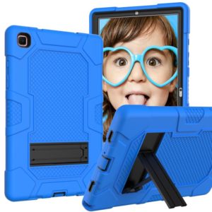 For Samsung Galaxy Tab A7 10.4 (2020) T500 / T505 Contrast Color Robot Shockproof Silicone + PC Protective Case with Holder(Dark Blue Black) (OEM)
