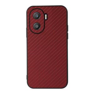 For Honor X40i Accurate Hole Carbon Fiber Texture PU Phone Case(Red) (OEM)